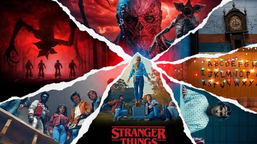 Kolase karakter utama Stranger Things Season 5 yang memperlihatkan konflik terakhir di Hawkins dan dunia Upside Down