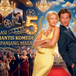 Poster 5 rekomendasi film romcom terbaik dari klasik hingga modern, termasuk People We Meet on Vacation, Love Again, Your Place or Mine, She's All That, dan How to Lose a Guy in 10 Days