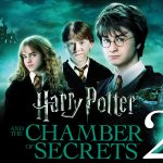 Poster film Harry Potter and the Chamber of Secrets di Hogwarts dengan Harry Potter dan Basilisk
