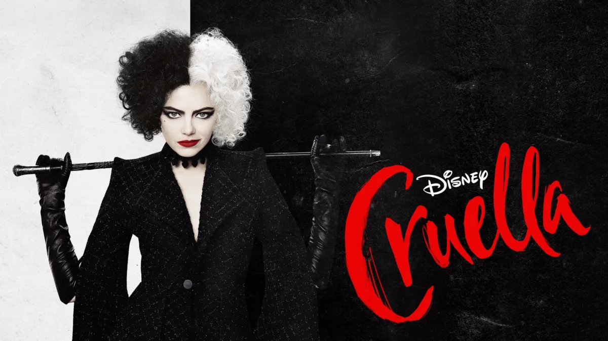 Poster film Cruella 2021 dengan Emma Stone sebagai Cruella de Vil